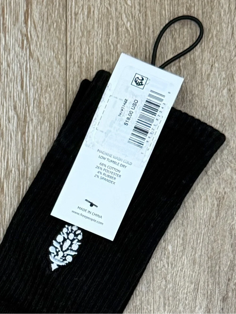 NWT Free People Bringing Buti Back Tube Socks Black